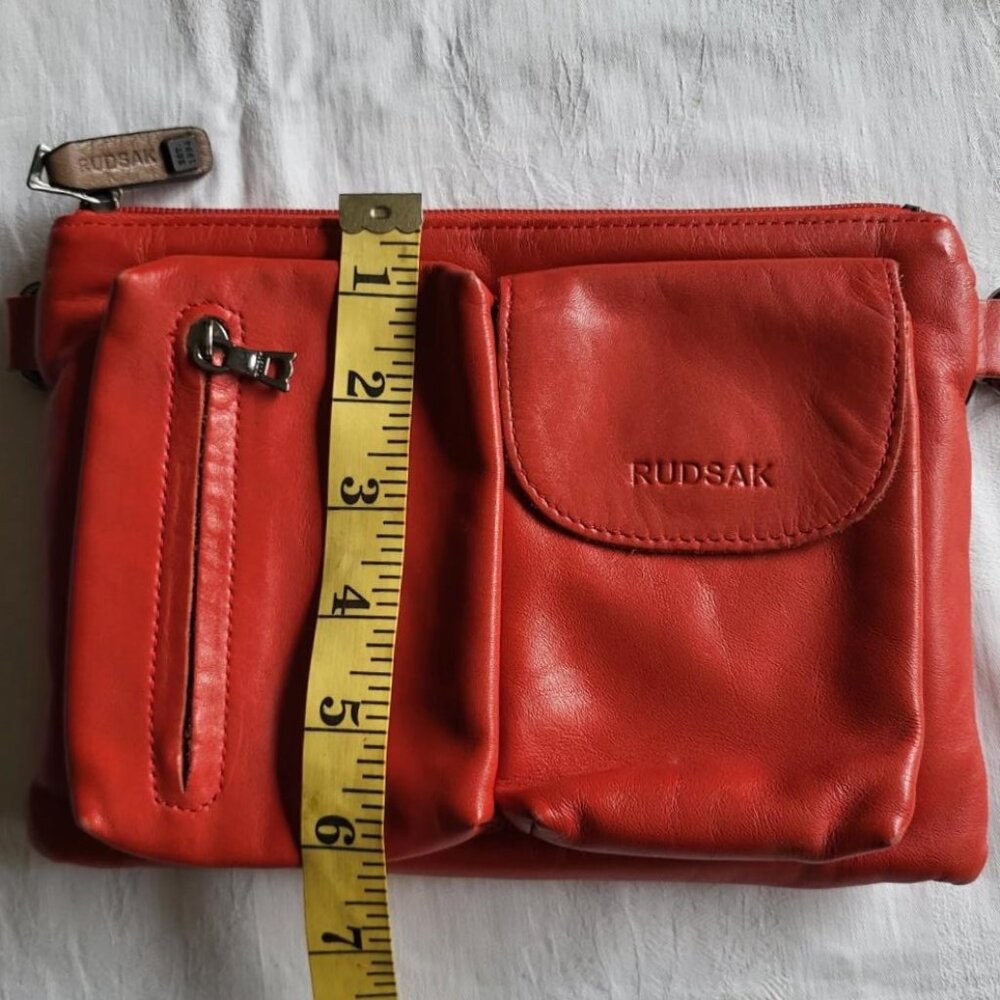 Red leather RUDSAK crossbody bag - Picture 14 of 15